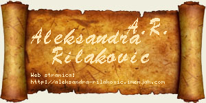 Aleksandra Rilaković vizit kartica